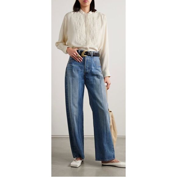 Isabel Marant Étoile Britten Blouse In Ecru Cotton With Embroidery NWT Size 38/ - Picture 4 of 15